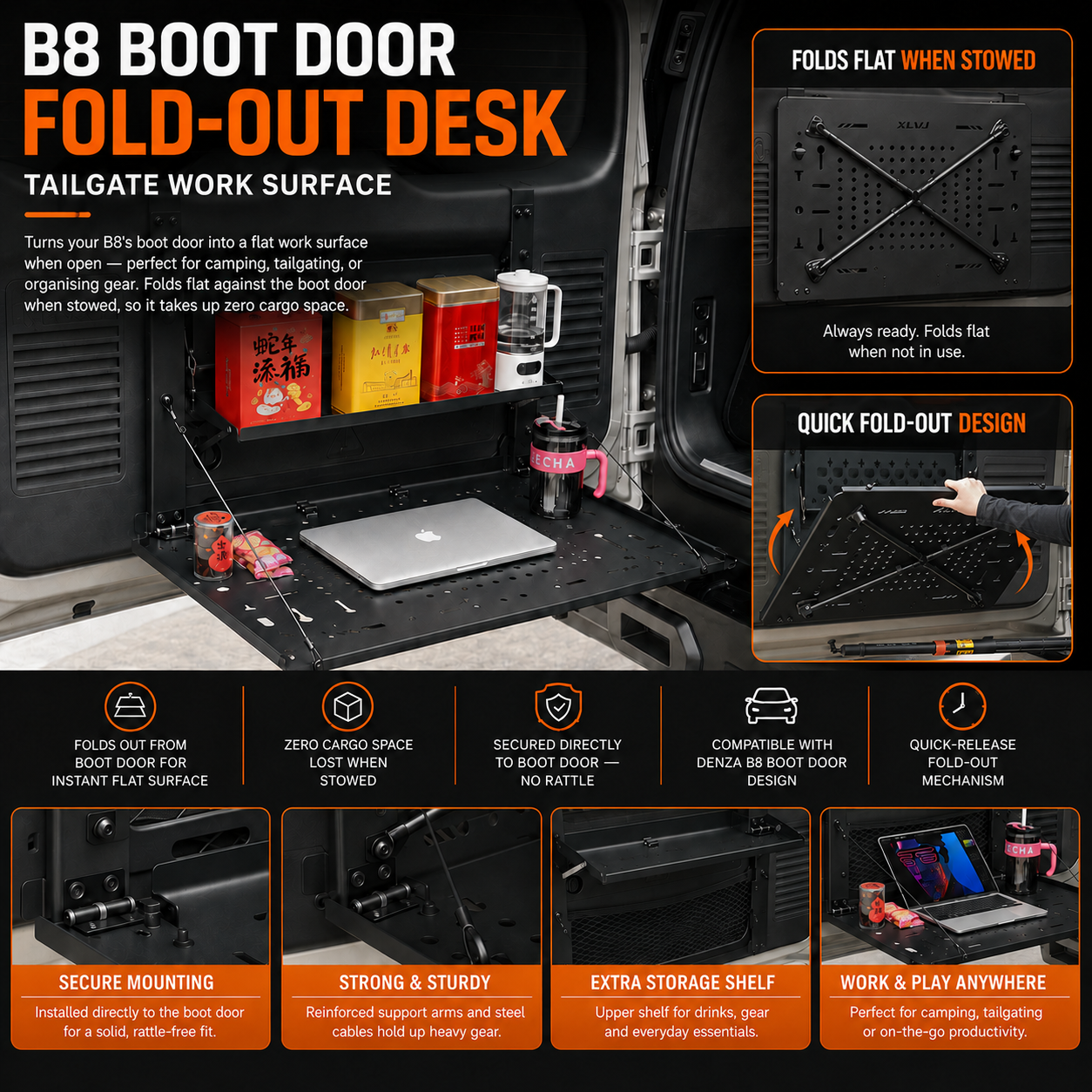 Boot Folding Table Panel — Camping Kitchen