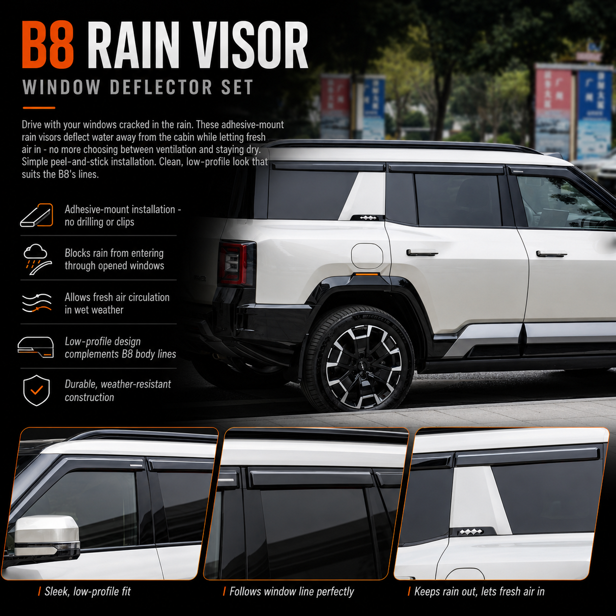 Window Rain Visors — Wind Deflectors