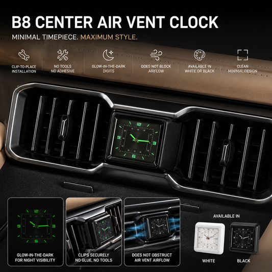 B8 Centre Air Vent Clock